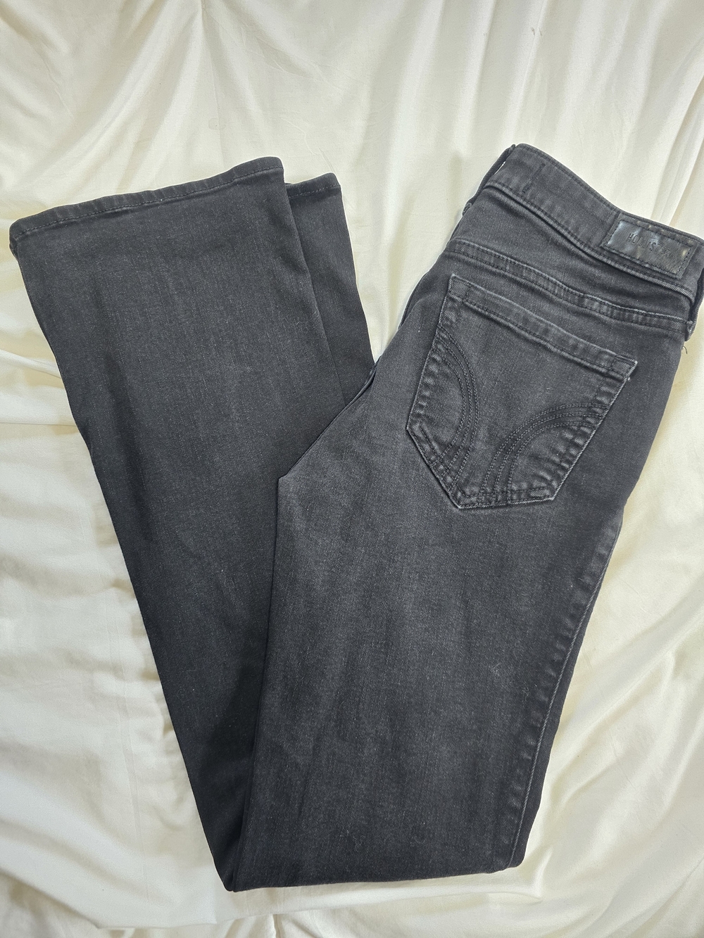 Hollister Black Mid-Rise Bootcut Jeans Women’s Size 2R W26 Stretch Denim